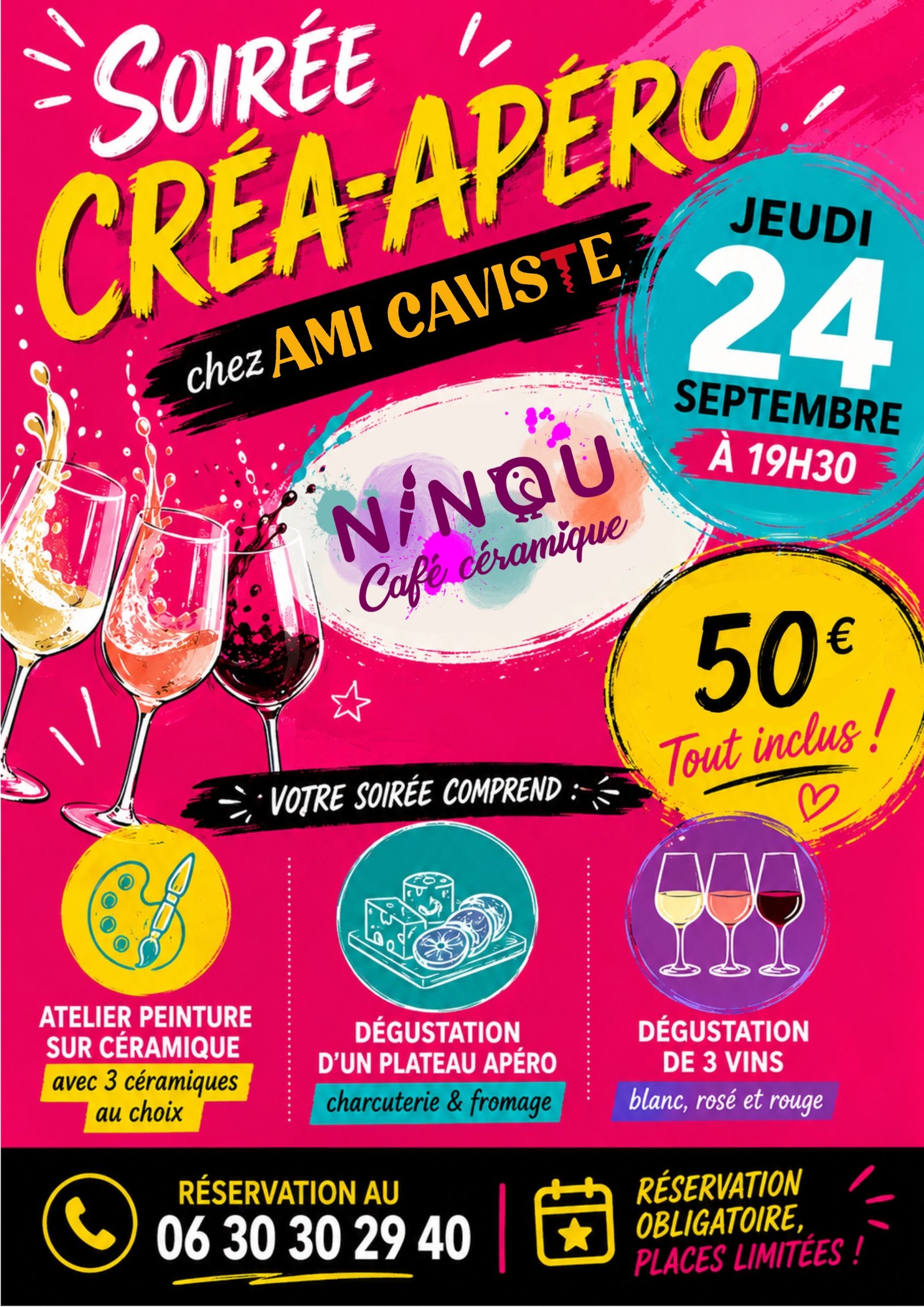Affiche de la soirée CréApéro du jeudi 24 septembre chez Amicaviste
